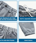 Knicker Style Toddler And Youth Baseball Pants For Boys And Girls, close-up of waistband, pockets, and elastic hem details.