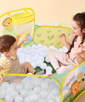 Children playing with Ball Pit Balls for Kids, Plastic Refill 2.2 Inch Balls, 100 Pack, Phthalate and BPA Free, in play area.