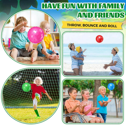 200 Pcs Knobby Balls 6.3 Inch Soft Bouncy Balls Bulk Inflatable Sensory Toys with Air Pump Spiky Massage Stress Toys for Kids