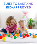 Soft Plastic Mini Ball Pit Balls 50 Count - w/ 8 Vibrant Colors - Crush Proof for Baby and Toddler play indoors and outdoors