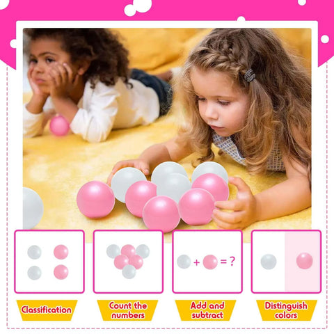 Children playing with 100 Ball Pit Balls for Kids, Plastic Balls for Ball Pit, Play Balls for Toddlers Babies, Ideal for Ball Pit, Kiddies Pool