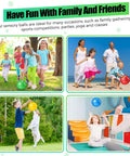 Families playing with 64 Pieces 6.3 Inch Knobby Balls for Kids Sensory Balls with Air Pump at park, beach, and indoor class.