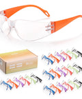 Kids Safety Glasses 24 Pack UV Protection Goggles ANSI Z87 Impact Resistant with assorted colors and box packaging
