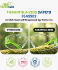 Comparison showing kids safety glasses lens clarity and scratch resistance