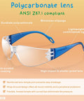 Kids Safety Glasses 24 Pack UV Protection Goggles ANSI Z87 Impact Resistant with blue polycarbonate lens.
