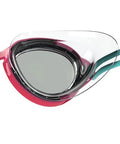 Close-up of a single lens with adjustable strap from Sunny G Kids Swim Goggles With Anti Fog Lenses For Ages 3 To 8 UV Protection