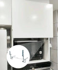 Door Hinges Set, Vertical Swing Lift Up Stay Pneumatic Arm, cabinet door partially open above microwave