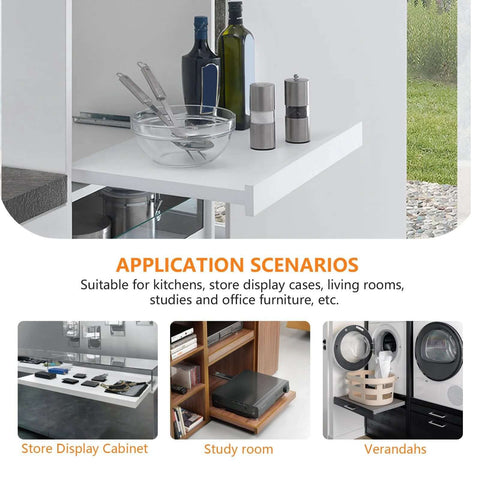 Undermount Shelf Drawer Slide With Soft Close Full Extension Bottom Support installed in kitchen cabinet