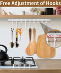 Kitchen Utensil Hanging Rrack - Hooks for Kitchen Utensils, No Drilling Wall Mounted Utensil Holder above stove with utensils