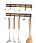 Kitchen Utensil Hanger, Wall Mout Kitchen Utensil Holder Organizer Rack with 6 Hooks, 2 Set Kitchen Wall Hooks for Hanging Utensils