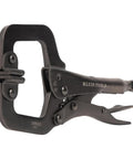 Workhorse Locking Pliers Set With Swivel Jaws 6 Inch And 11 Inch C Clamp Style Grips Heavy Duty Quick Thumb Knob Adjustment And Easy Lever Release For Home Shop Woodworking Two Piece Klein Tools - side view