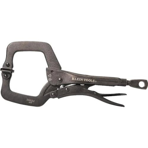 Workhorse Locking Pliers Set With Swivel Jaws 6 Inch And 11 Inch C Clamp Style Grips Heavy Duty Quick Thumb Knob Adjustment And Easy Lever Release For Home Shop Woodworking Two Piece Klein Tools.