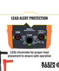 Multimeter, Digital Manual-Ranging 600V AC/DC Voltage Tester with lead alert protection and LED indicators by Klein Tools