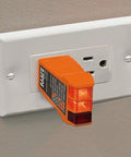 Electrical Test Kit with Digital Multimeter, Non-Contact Voltage Tester and Electrical Outlet Tester shown plugged into outlet