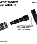 Deep-Well Three-Eighths Inch Drive Impact Socket Set With SAE And Metric Sizes, 23-Piece, showing KNECT adapter compatibility