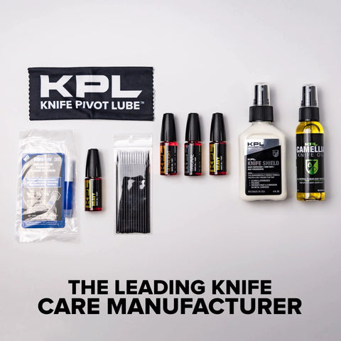 Knife pivot lube 75W and care products for smooth and clean blades