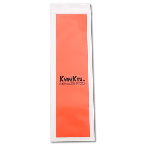 Knife Handle Spacer Sheet G10 3 X 12 Inches Thickness.060 Hunter Orange in packaging for knife making handles, bolsters, and guards