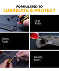 Applying knife pivot lube 75W to blades and detent tracks