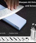 Complete Knife Sharpening Stone Set With Dual Grit Whetstones Grit 400 1000 And 3000 8000 demonstration sharpening knife