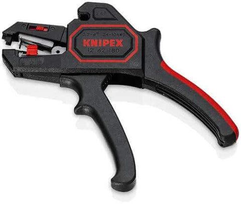 Knipex Automatic Wire Stripper 10-24 AWG, 7.25 Inch Length tool, ergonomic design with red and black handle, precision-grade for pros.