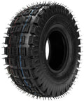 Side view of 3.00-4 260 x 85 10x3 9x3.50-4 Tires Knobby Tread+Tube with TR87 Bent Angled Valve Stem for E300 E325 Electric Scooter