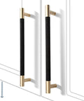 Two Pack Knurled Aluminum Cabinet Handles With Gold And Black Oxidation Finish Diamond Pattern Pulls 8.6 Inch Length