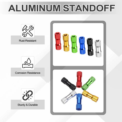 Red 12 Pack M3 X 18mm Knurled Aluminum Standoff Double Head Spacer Columns For FPV Drones RC Cars Airplanes