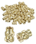 Knurled Insert Nuts, 100pcs M3 x 7mm L x 5mm OD 3D Printing Brass Nuts Female Threaded Inserts Brass Heat Set Insert Embedment Nuts