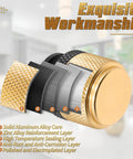 Diagram of 12 Pack Knurled Cabinet Knobs and Drawer Pulls in Black and Gold showing detailed layers of aluminum alloy and anti-corrosion features