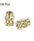 Knurled Insert Nuts, 100pcs M3 x 7mm L x 5mm OD 3D Printing Brass Nuts Female Threaded Inserts Brass Heat Set Insert Embedment Nuts