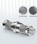 Three Piece Knurled One Quarter To Three Eighths Inch Metal Male Converter Screw Adapter Spigot Set, stainless steel design