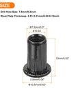 Flat Head Rivet Nuts With Knurled Body For Secure Threaded Inserts In Carbon Steel Thread Size Ten To Twenty Four Twenty Pieces Pack For Quick Auto Bodywork DIY Projects And Industrial Applications shown with dimensions