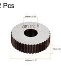 Knurling Wheel Kit 28x8x8mm For Metalworking Lathe Two Piece Set 2.0mm Pitch Straight Wheel Linear Knurl with dimensions