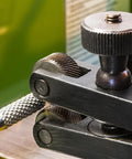 Knurling Wheel Kit 28x8x8mm for Metalworking Lathe Two Piece Set 2.0mm Pitch Straight Wheel in use on metal cylinder for gripping