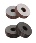 Two Piece High Speed Steel Knurling Wheel Set With Straight And Diagonal Coarse Knurl Options In 0.6 To 2.0 Millimeter Pitch