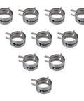 CLM 10 10P Hose Spring Clamp For 13mm OD Tubing One Half Inch Reusable Constant Tension Hose Clamp For Koolance Barbed Fittings Ideal For Liquid Cooling Systems Nickel Plated Steel Construction Includes Ten Pack