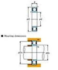 Diagram of KOYO 6221 2RS Deep Groove Ball Bearing Single Row 105X190X36MM with mounting dimensions and seals visible.