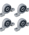 Four Pack KP08 Self Aligning Pillow Block Bearings 8mm Inner Diameter Mounted Flange Bearings Zinc Alloy Steel Vertical Mount