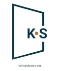 Logo of KS Hardware with open door outline and website URL kshardware.ca