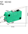 2PCS KW3-OZ 16A 125/250VAC SPDT NO NC hinge lever type micro limit switch with size dimensions shown