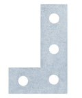 Six piece flat plate fittings in carbon steel with an electro-galvanized finish deliver durable, corrosion-resistant mounting for 1-5/8 inch strut channels; flat L bracket with 9/16 inch holes.