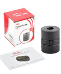 5/8-3/4 in L-jaw coupling set with rubber spider, 3-piece, black; box and manual shown.