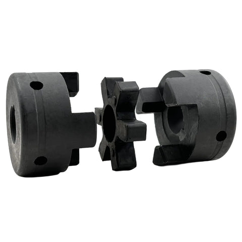 Flexible Five Eighths To Five Eighths L075 L Jaw Coupling Set With Rubber Spider For Log Wood Splitter Three Piece Multi Flex HT250 Cast Iron