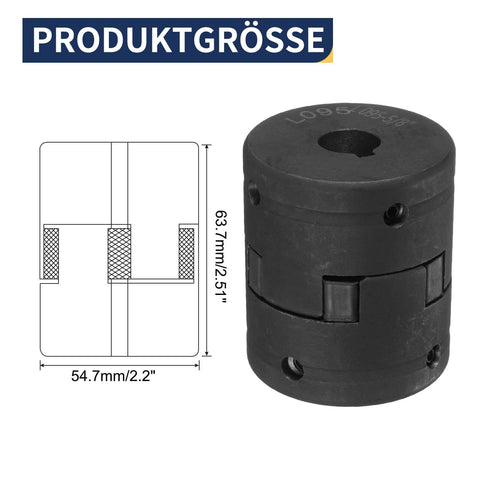 5/8" to 1" L095 Flexible 3-Piece L-Jaw Coupling Coupler Set & Buna-N NBR Rubber Spider for Log Splitter Hybrid Equipment