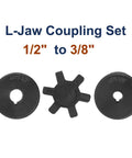 Two Pack Flexible L Jaw Coupling Set One Half To Three Eighths Inch Three Piece Coupler With Buna N Rubber Spider For Log Splitter
