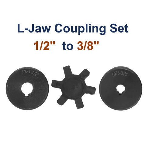 Two Pack Flexible L Jaw Coupling Set One Half To Three Eighths Inch Three Piece Coupler With Buna N Rubber Spider For Log Splitter