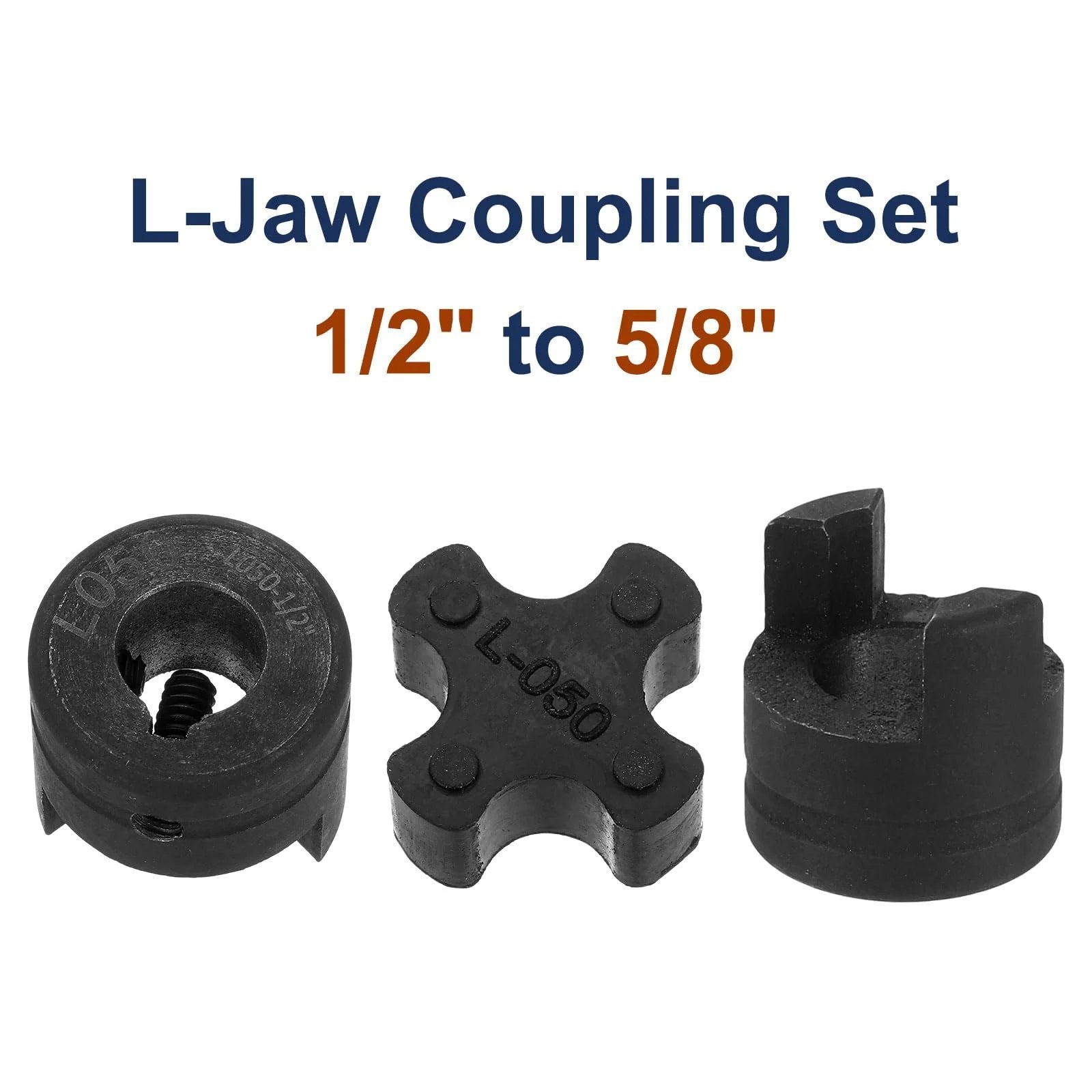 Flexible L Jaw Coupling Set Half To Five Eighth Bore ✓