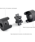 Three-piece L-jaw coupling set with rubber spider, black; for 5/8 in to 3/4 in shafts; HT250 steel components