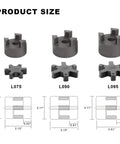 1/2" to 1" L075 Flexible 3-Piece L-Jaw Coupling Coupler Set & Buna-N NBR Rubber Spider for Log Wood Splitter sizes