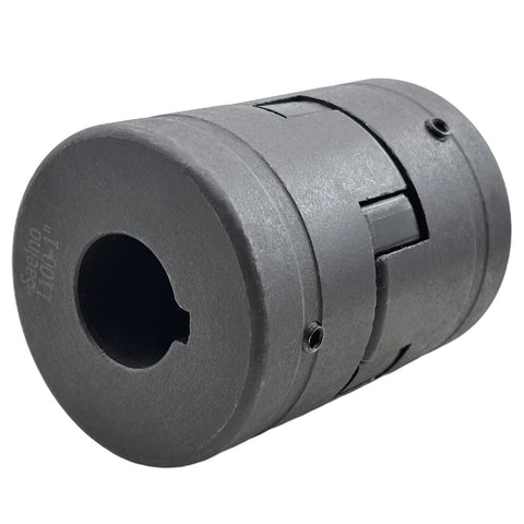 L Jaw Flexible Coupling 1 Inch Bore Three Piece With Rubber Spider For Log Splitters, HT250 Cast Iron, Corrosion Resistant Finish